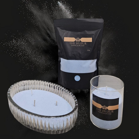 Huzur Pearl Sand Candle Kit – 17.63oz Wax Granules & 30 Wicks