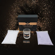 Huzur Sand Wax Candle Set – 1kg Pearled Wax, 40 Wicks & Glass Jar in Gift Box