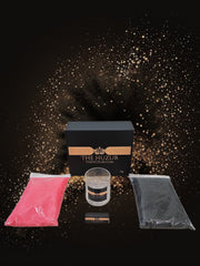 Huzur Sand Wax Candle Set – 1kg Pearled Wax, 40 Wicks & Glass Jar in Gift Box
