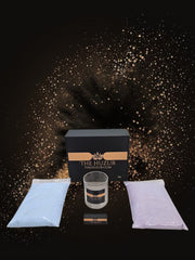 Huzur Sand Wax Candle Set – 1kg Pearled Wax, 40 Wicks & Glass Jar in Gift Box